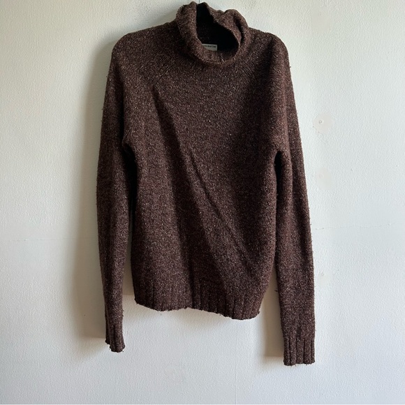 Frank and Oak Brown Turtleneck Relaxed Lambs Wool Sweater - Picture 2 of 9